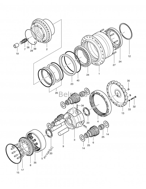 Motor del viaje de Travelling Motors K1011413A del excavador de DX255LC hidráulico para Doosan