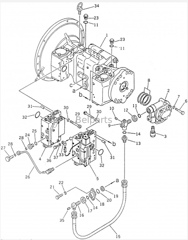 Pc220 excavador Main Pump Pc 220 de la PC 220-3 Belparts 5 pompa hydráulica de Pc220-5 Pc220-7 708-25-01054 para KOMATSU