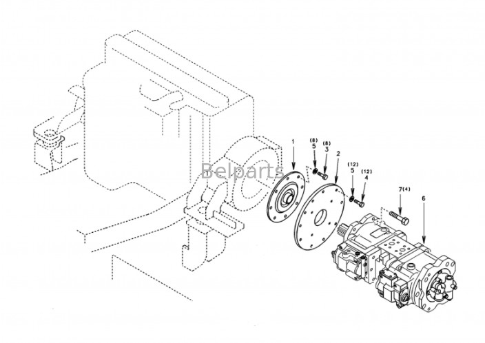 Excavadora Belparts  360 ec360 ec210blc ec460 excavadora bomba hidráulica principal assy SA 7220-00700