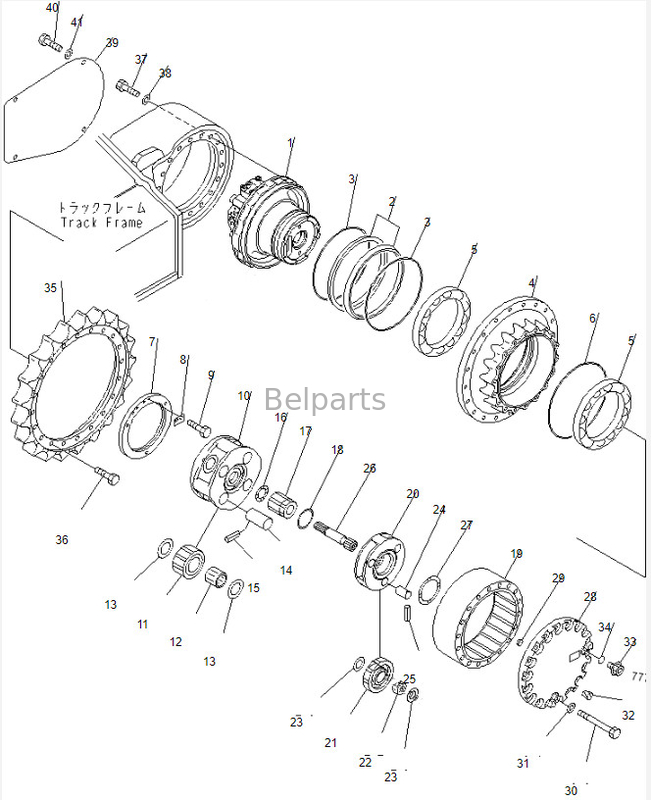 Montaje final del motor del viaje de la impulsión 708-8F-00121 de Pc 220-6 del excavador de Belparts