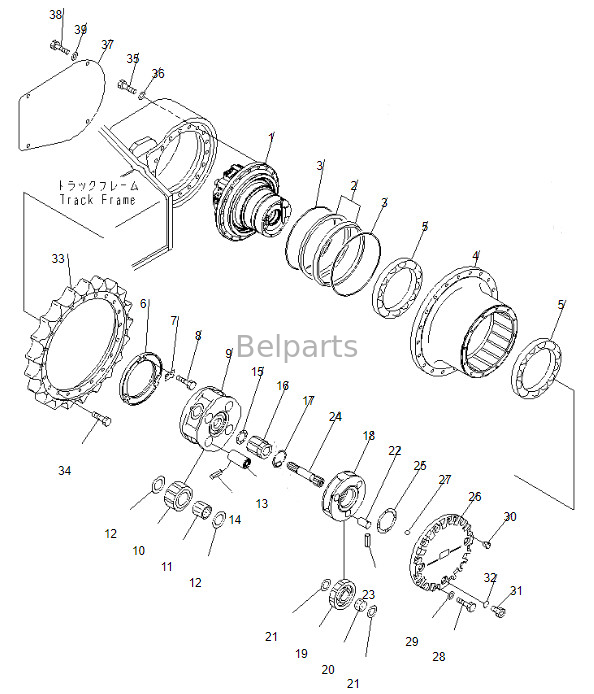 Impulsión final 708-8F-00250 de Travel Motor Assy PC200-8 del excavador para KOMATSU
