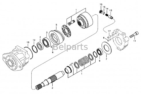 EC330C L EC380D EC340D L Piezas de cinturón de excavadora EC360C L EC480D EC460C ECR145D L Motor de ventilador de pistón VOE 14533496