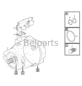 Bomba hidráulica de excavadora A25F A30F A35F A40F L90F L110F L120F 150F Para camión de descarga acumulado VOE 15140666 17458128
