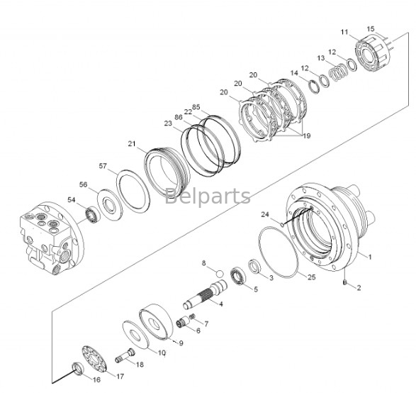 R55-7 R55-7A Final Drive Assy Belparts Excavadora Motor de viaje Assy 31M8-40010 31M8-40020 para Hyundai