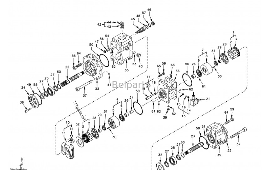 Las partes de las excavadoras K3V112DT-9N24-14T EC210 EC240 XE215 LG225 bomba principal para Volvo