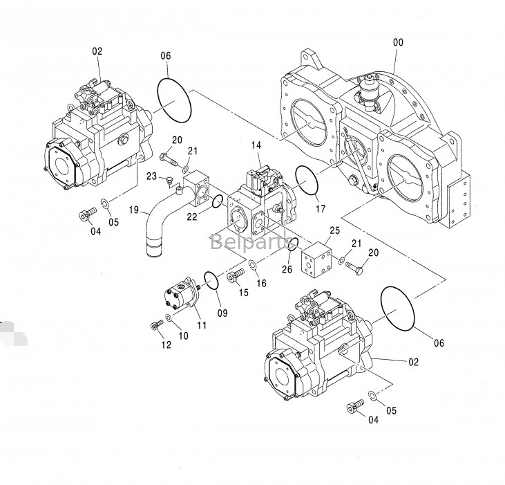 Excavadora Hitachi ZX850-3 ZX650-3 4635645 Bomba hidráulica Assy para K3V280