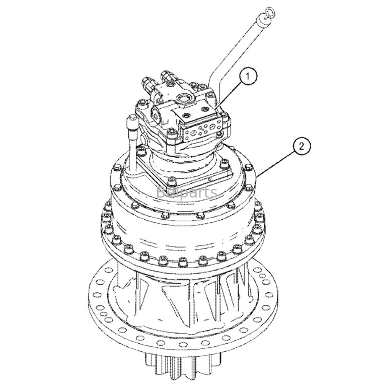 CA390F Caja de engranajes oscilantes 3789545 4512796 451-2796 Para CAT 390F PARTES DE EXCAVADORES Motor de oscilación hidráulico engranaje de reducción de oscilación