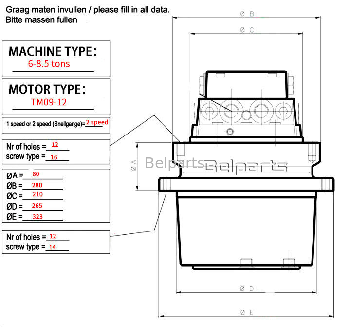 Reductor de giro para excavadora Belparts DH290LC-V 2101-1025G 2101-1025E 2101-1025H, caja de engranajes de giro para excavadora Doosan