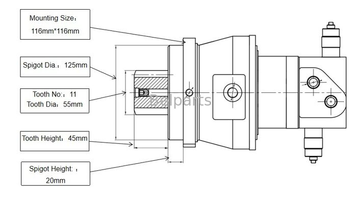 Motor de oscilación para ZX16-3 ZX17U-2 ZX17UNA-2 ZX18-3 Hitachi piezas de repuesto de excavadora 4654366 Dispositivo rotativo