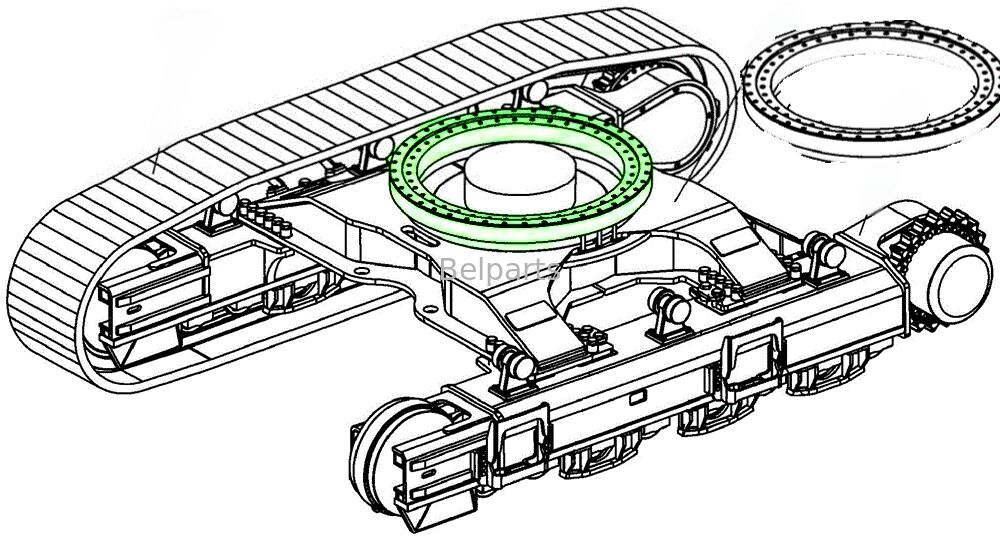 DX80R-3 rodamiento giratorio para piezas de repuesto de excavadora Doosan K1033436A Anillo giratorio giratorio