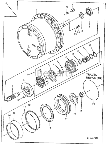 Reductor hidráulico del motor de desplazamiento de la pieza AT183684 AT218124 4359799 4359799EX del excavador de la impulsión final de John Deere 160LC