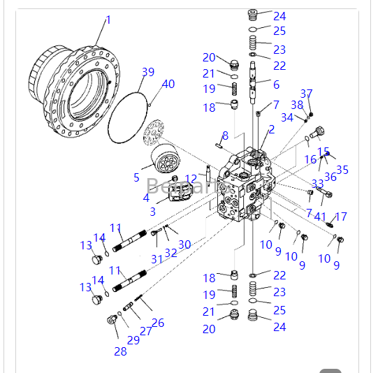 706-8J-01012 Motor de desplazamiento para excavadora KOMATSU PC300-7 PC400-7 PC400-7E0 PC400LC-8 PC400-8 PC450-7 PC450-7E0 PC450-8 PC550LC-8