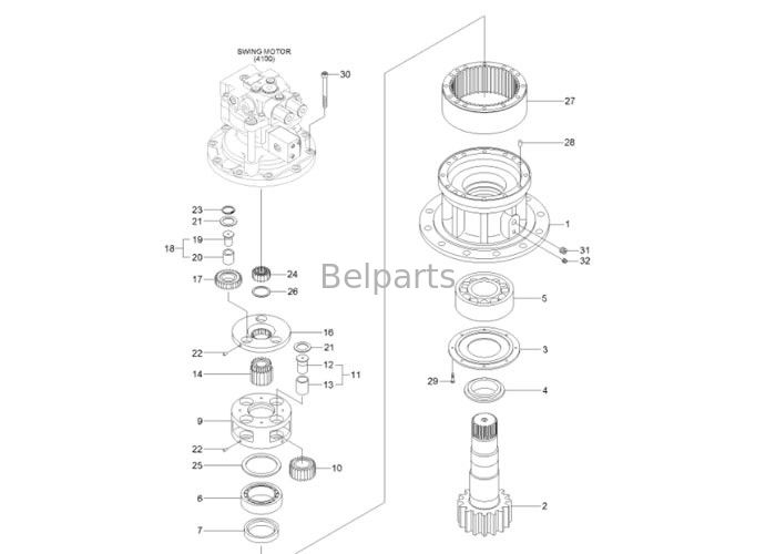 Caja de cambios hidráulica del oscilación 31Q4-11141 del excavador del motor R140-9 del oscilación del excavador