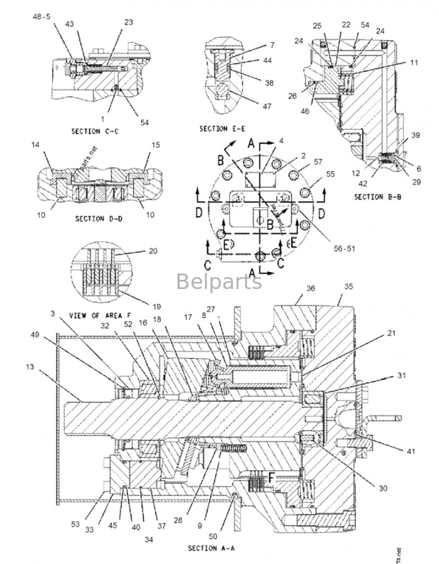 Excavador Swing Motor Shaft de las piezas del motor de la maquinaria E330D E336D 167-3855 para